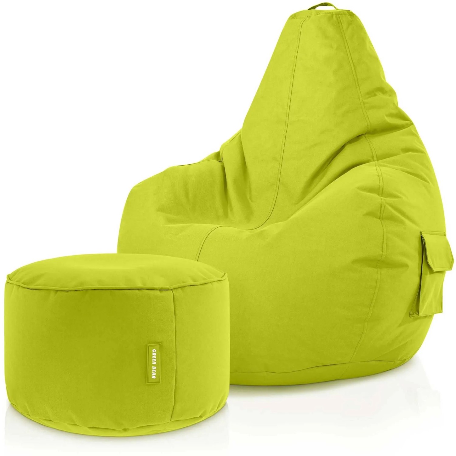 Green Bean Sitzhocker 2er Set Cozy + Stay 70 x 80 x 90 cm Wetterfest Hellgrün