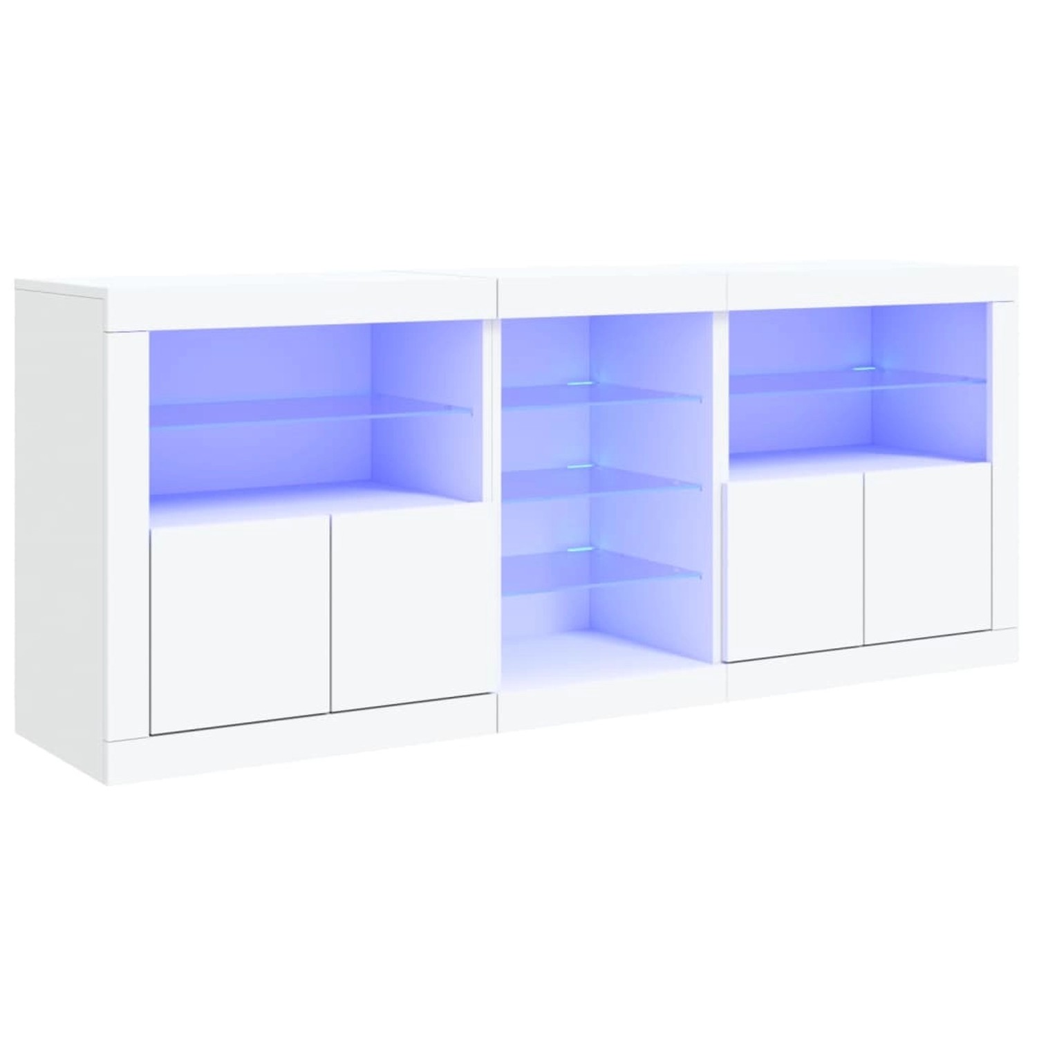 vidaXL Sideboard mit LED-Leuchten Weiß 162x37x67 cm 3209030 günstig online kaufen