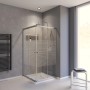 Schulte Eckdusche Sunny mit Schiebetür, 175x90x90 cm, silberne Profile und horizontal satiniertes Glas.