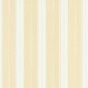 Gestreifte Papiertapete in Apricot und Weiß mit Holzdesign für Wohnräume.