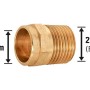 Löt-Übergangsnippel aus Rotguss, 18 mm x 21 mm (R 1/2) für Kupferrohre.