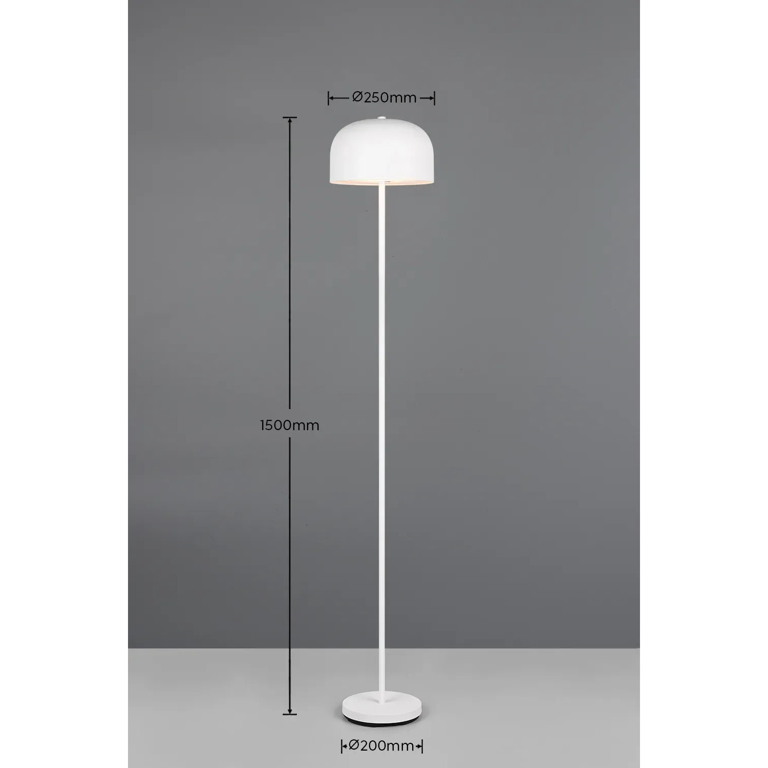Weiße Reality LED-Stehleuchte Jeff, dimmbar, Ø 25 cm, für gemütliches Licht.