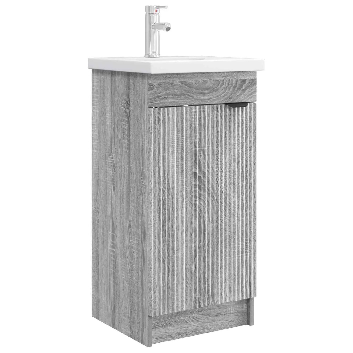 vidaXL Badezimmerschrank mit Waschbecken Grau Sonoma 42 x 40 x 84,5 cm 890090