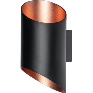 Ledvance Smart+ WiFi Wandleuchte Orbis, zylindrisch, schwarz/gold, dimmbar.
