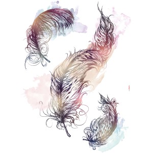 Komar Deko-Sticker Inspiration mit Feder-Motiv, 50x70 cm, für Wandgestaltung.