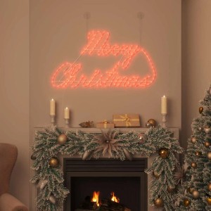 vidaXL Weihnachtsschild mit 216 LEDs Rot 99 x 55 x 13 cm Eisen 42018961