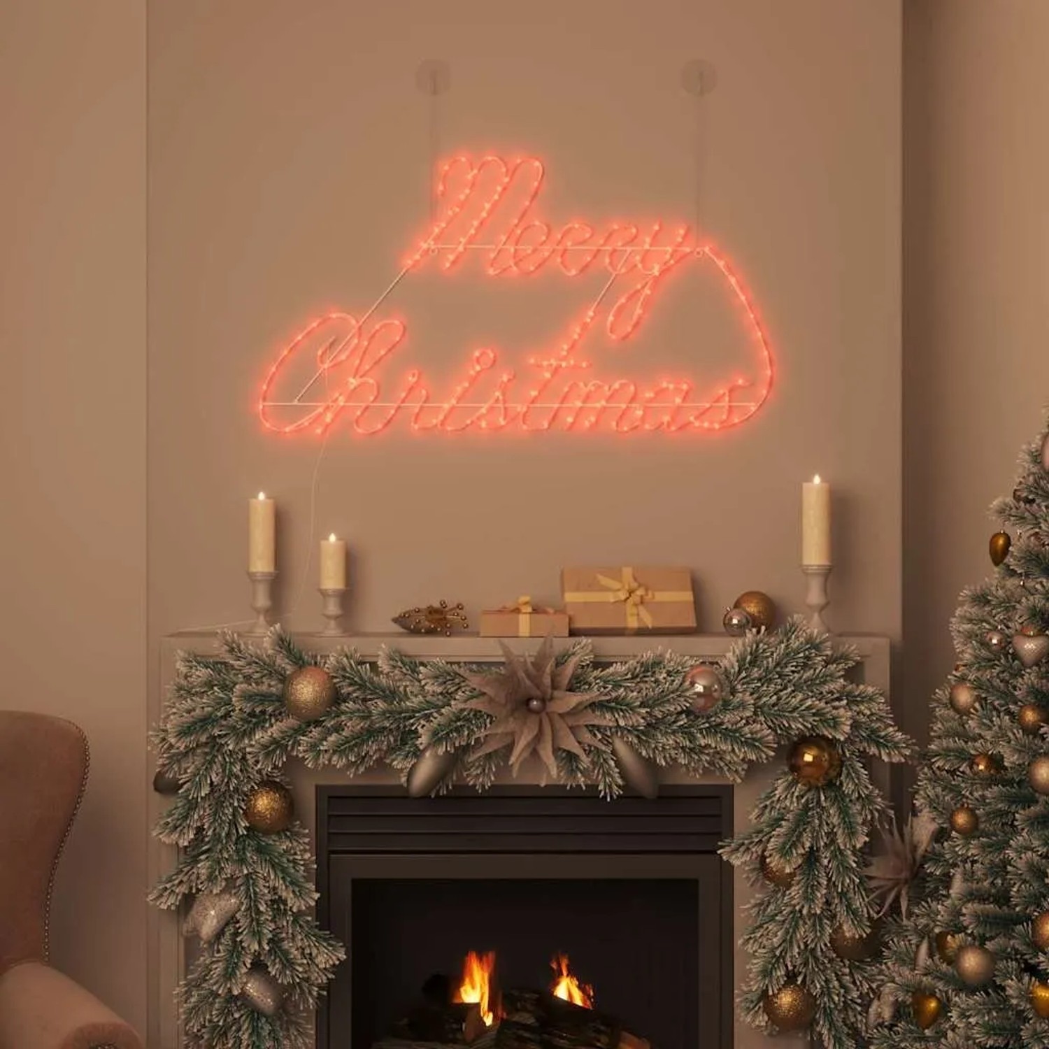 vidaXL Weihnachtsschild mit 216 LEDs Rot 99 x 55 x 13 cm Eisen 42018961_3