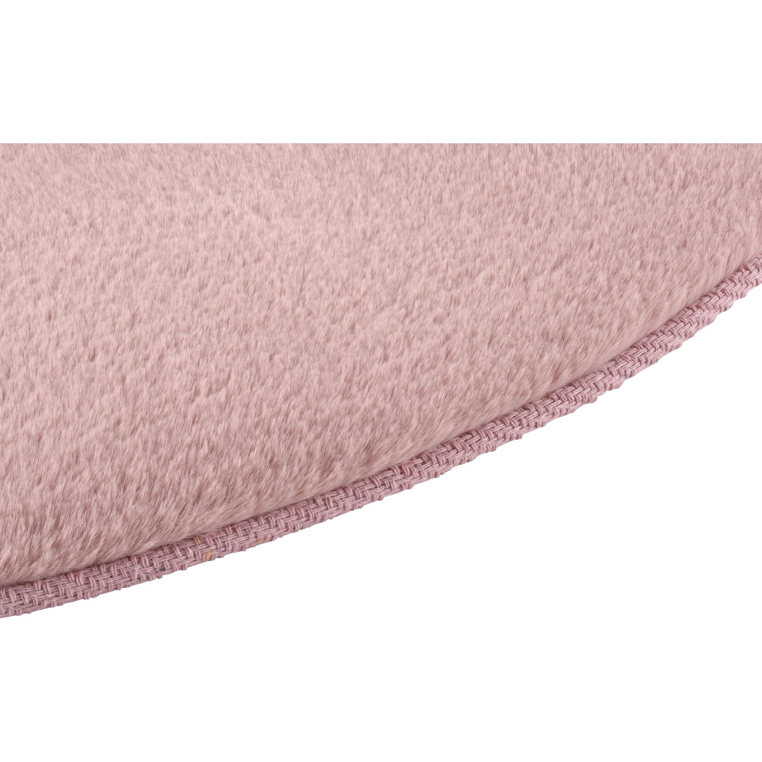 Detailansicht: Runder, rosa Microfaser Teppich (90 cm) aus der Serie Midnight Mystery.