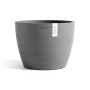 Ecopots Pflanztopf Stockholm, grau, 23,2x17,6 cm. Schlichter, runder Blumentopf für Innen- und Außenbereich.