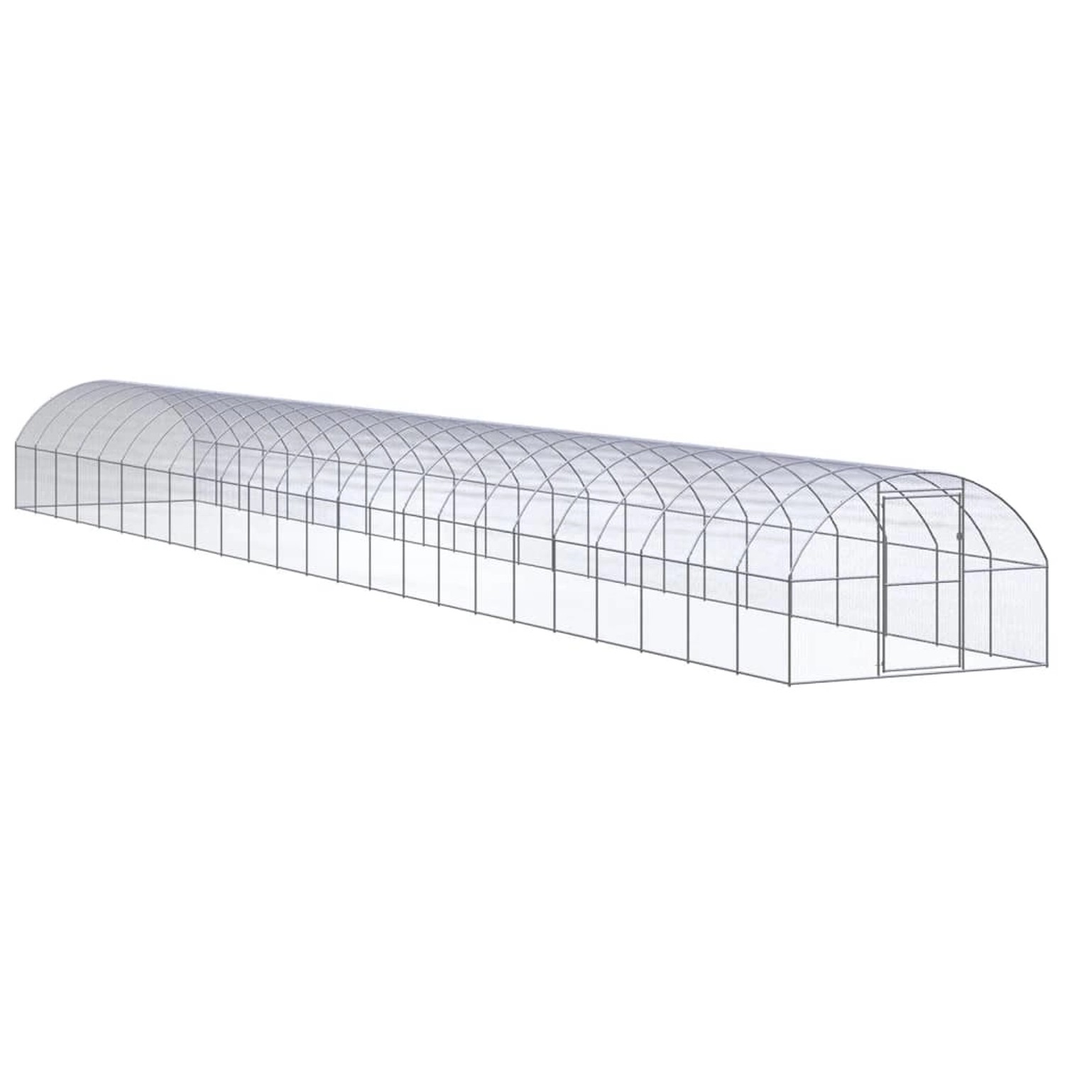 vidaXL Outdoor-Hühnerstall 3x24x2 m Verzinkter Stahl Modell 1