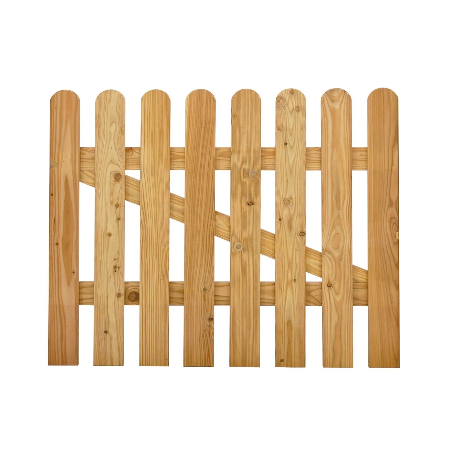 GartenLand Tor Vorgartenzaun MAILAND Gerade 100x80 cm Holzzaun Lärche PEFC Bretterzaun mit Gebogenem Kopf