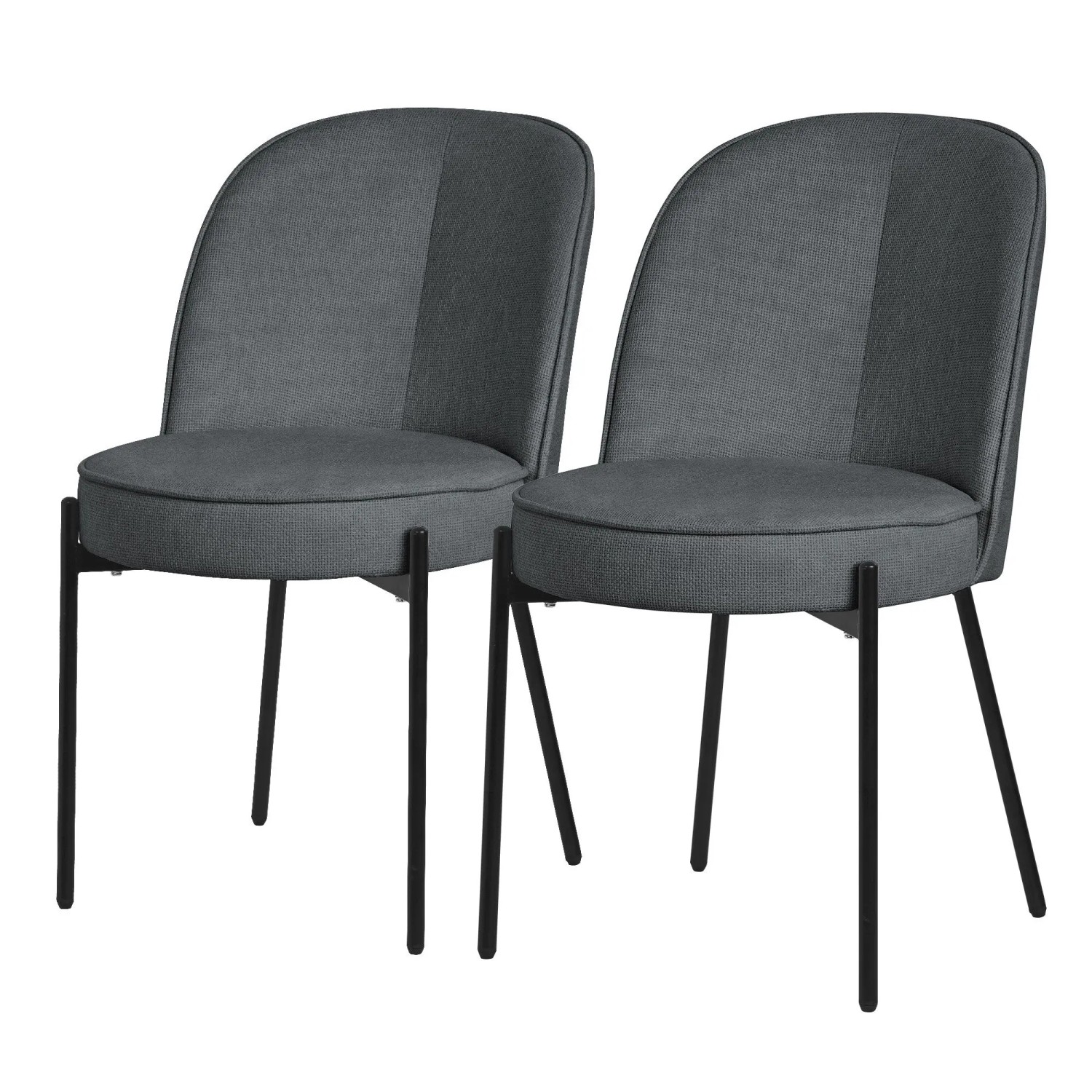 ML-Design Esszimmerstühle 2Er Set Anthrazit Metallbeine-Stoffbezug