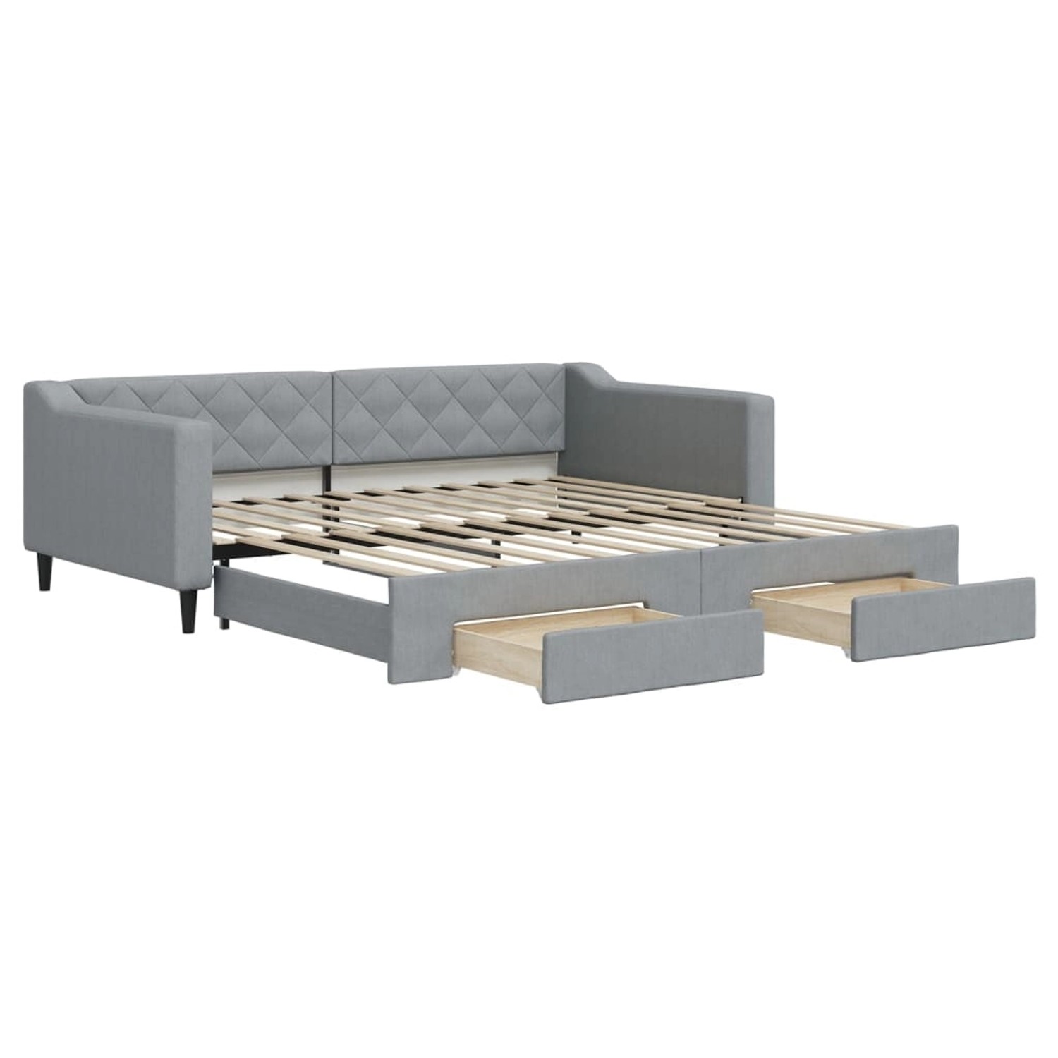 vidaXL Tagesbett Ausziehbar mit Schubladen Hellgrau 100x200 cm Stoff1882025 günstig online kaufen