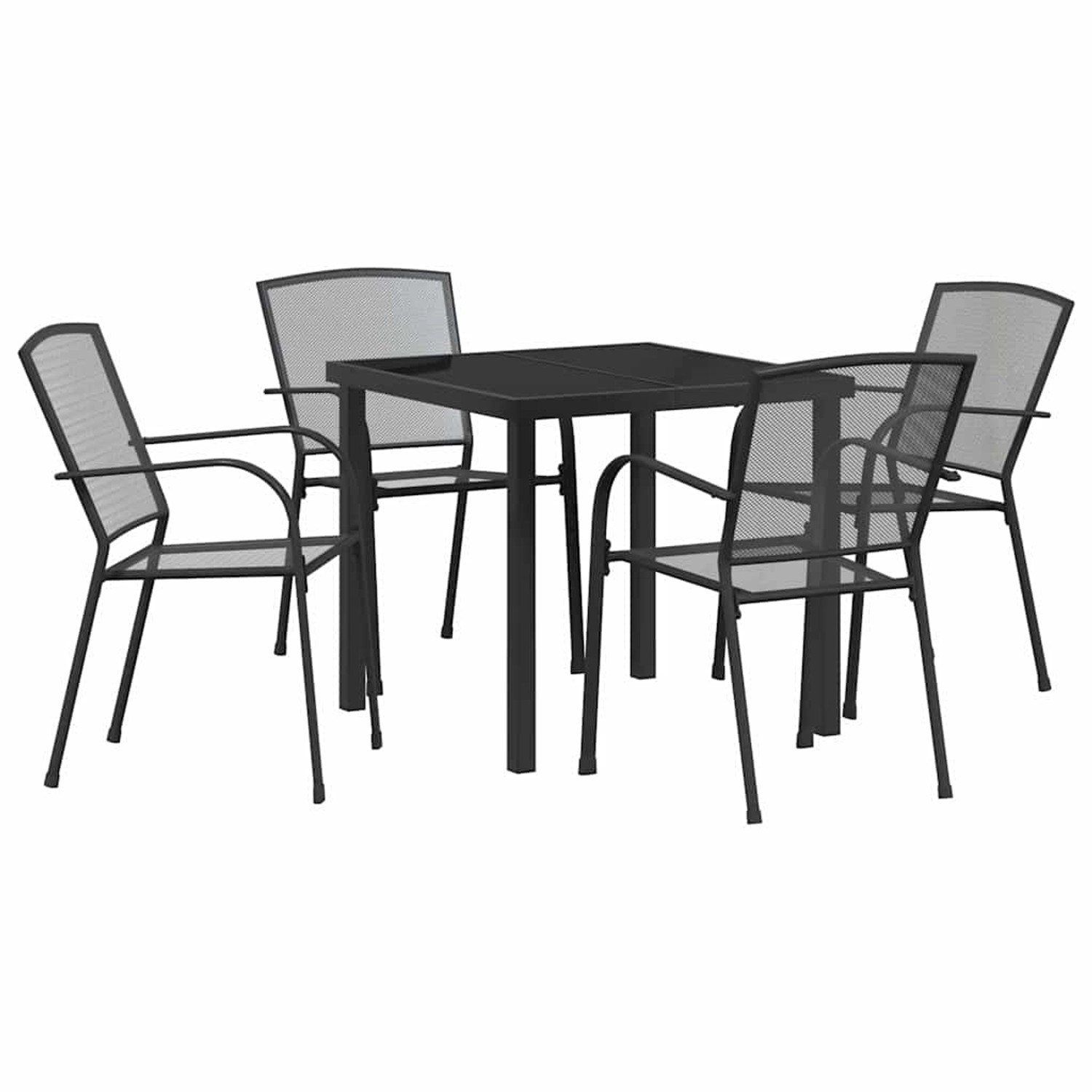 vidaXL Garten Essgruppe 5-Tlg Anthrazit Stahl 3379283 günstig online kaufen
