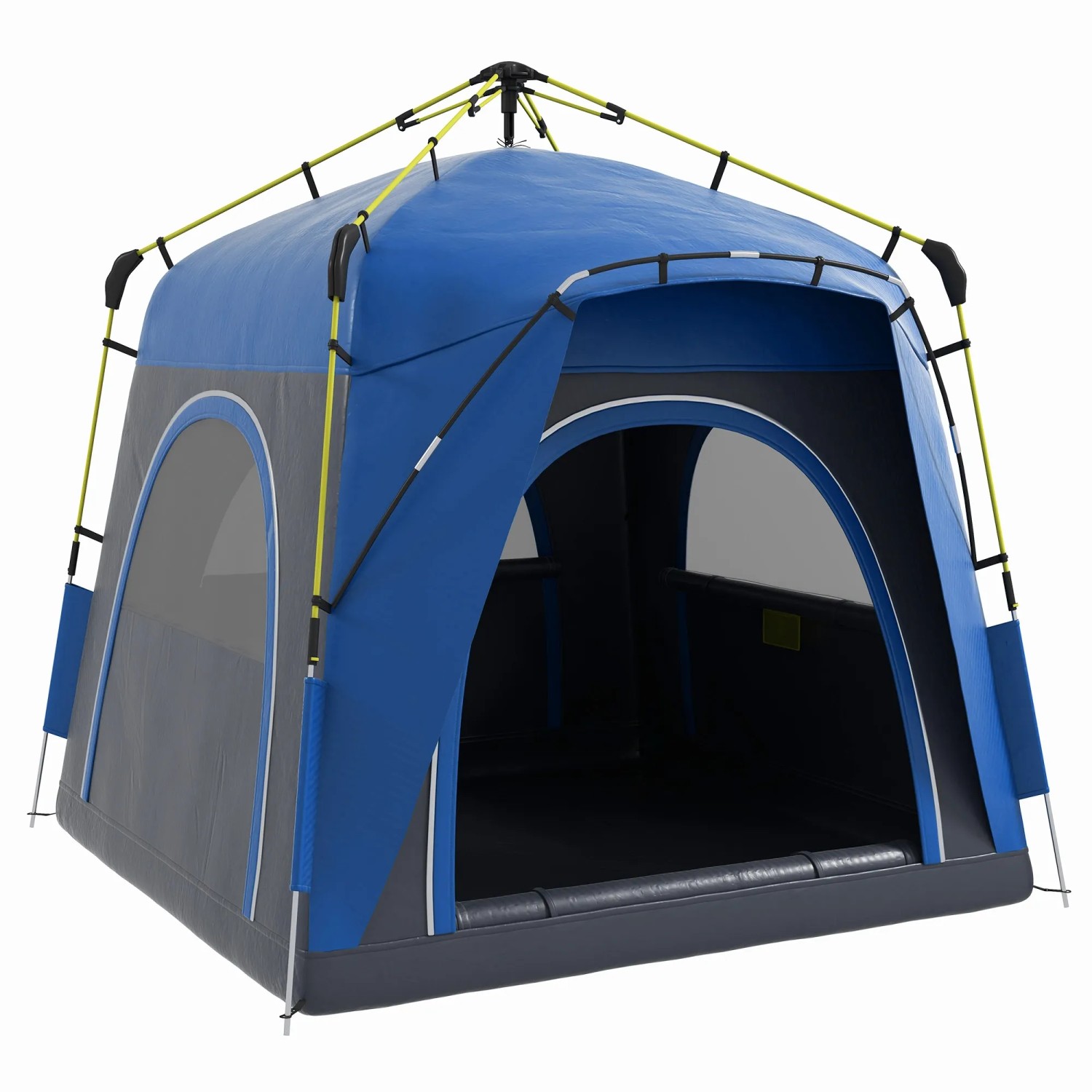 Outsunny Campingzelt Polyester Aluminium Blau 240L x 240B x 199H cm