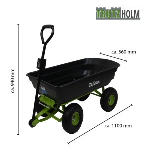 TRUTZHOLM Gartenwagen Kippbar Tragkraft 300 kg Schwarz Grün