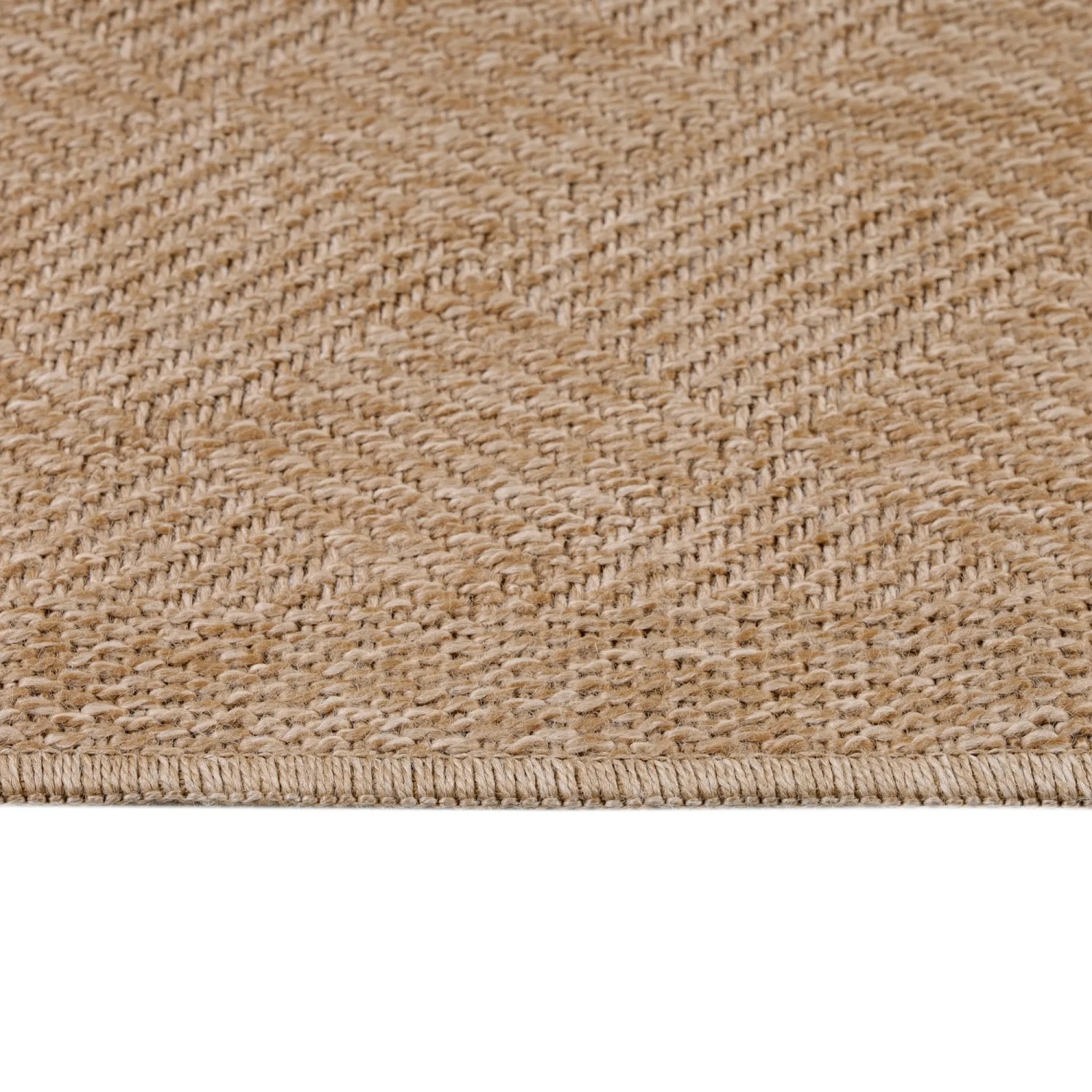 Detailansicht: Ayyildiz Outdoor-Teppich Dhaka Beige, wetterfester Teppich für Balkon und Terrasse.