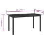 Schwarzer vidaXL Gartentisch (150x90x74 cm) aus Aluminium und Glas.