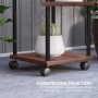 Outsunny Blumenständer mit Rollen, Stahl und Holz, verkohlt. Dekorative Pflanzentreppe.