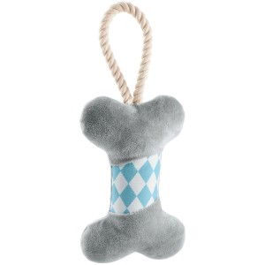 Grauer Hunter Hundeknochen Salima, 30 cm, mit Seil und Rautenmuster, ein Intelligenzspielzeug für Hunde.