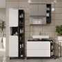 Vicco Badmöbel-Set Karen, 3-teilig in Anthrazit/Weiß: Waschbeckenunterschrank, Spiegelschrank, Hochschrank.