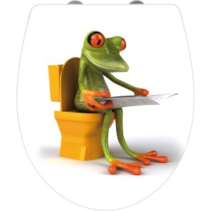 Wenko WC-Sitz Frog News mit Frosch-Motiv und Absenkautomatik.