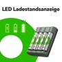 GP Akku-Ladegerät USB B441 mit 4 AA Akkus 2100 mAh im Ladegerät.
