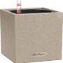 Lechuza Canto Stone 14 Übertopf in Sandbeige, quadratisch, 14x14 cm.
