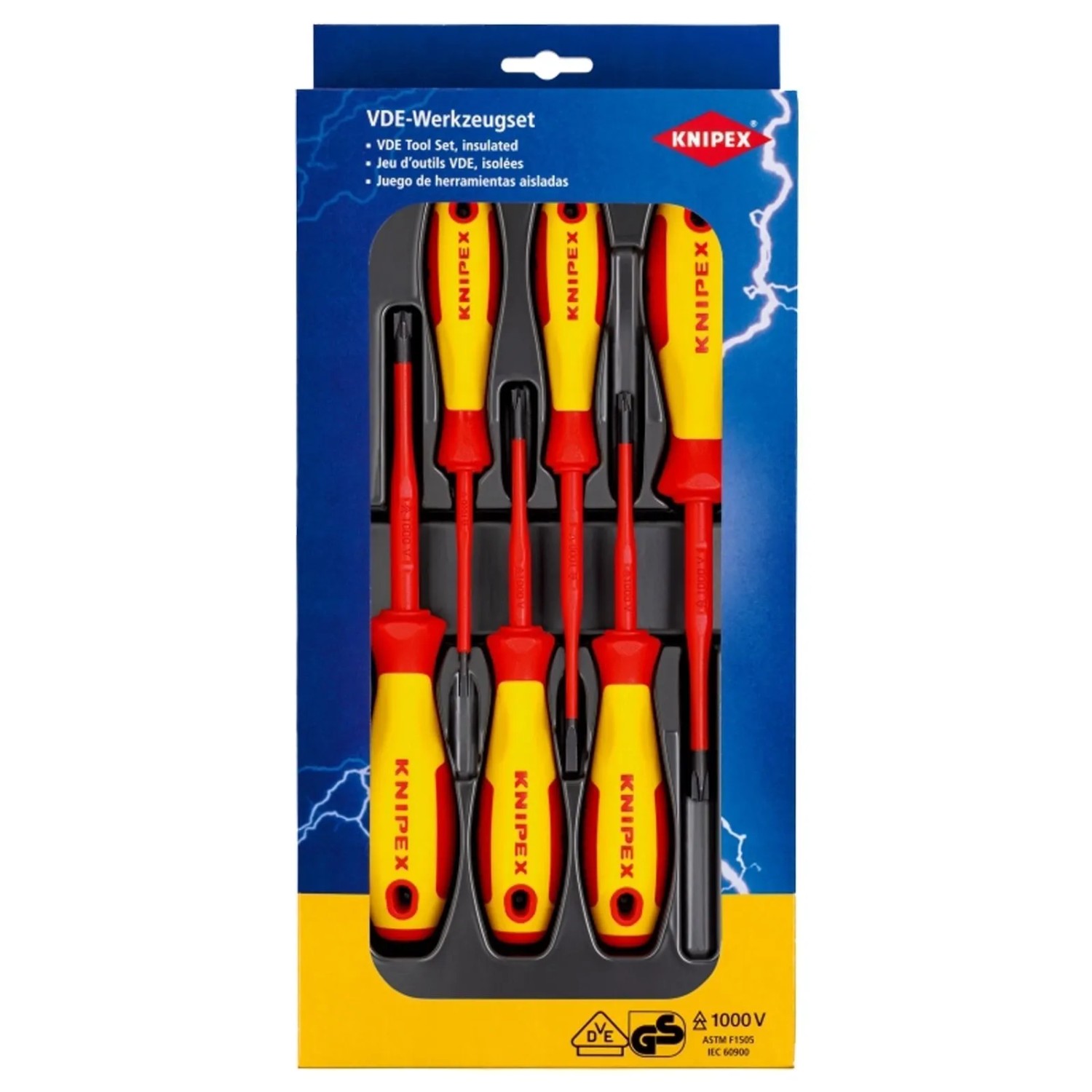Knipex VDE Schraubendreher Set Plusminus Schlitz 6Tlg  002012V05