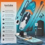 Aufblasbares Tectake Stand Up Paddle Board Set in Türkis und Orange mit Paddel, Pumpe und Rucksack.