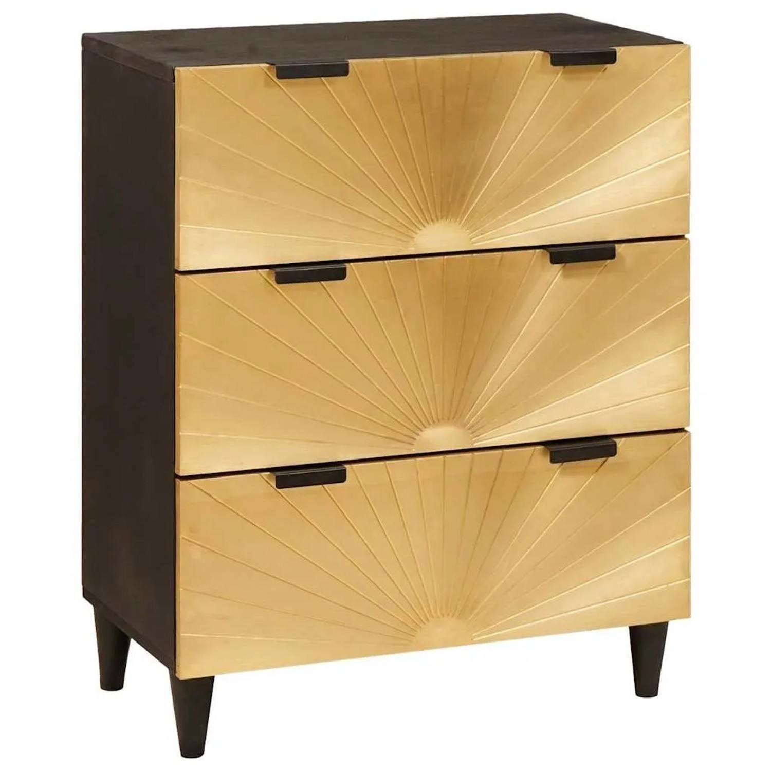 vidaXL Sideboard Schwarz und Gold 60 x 33 x 75 cm Massivholz Mango 4017831 günstig online kaufen