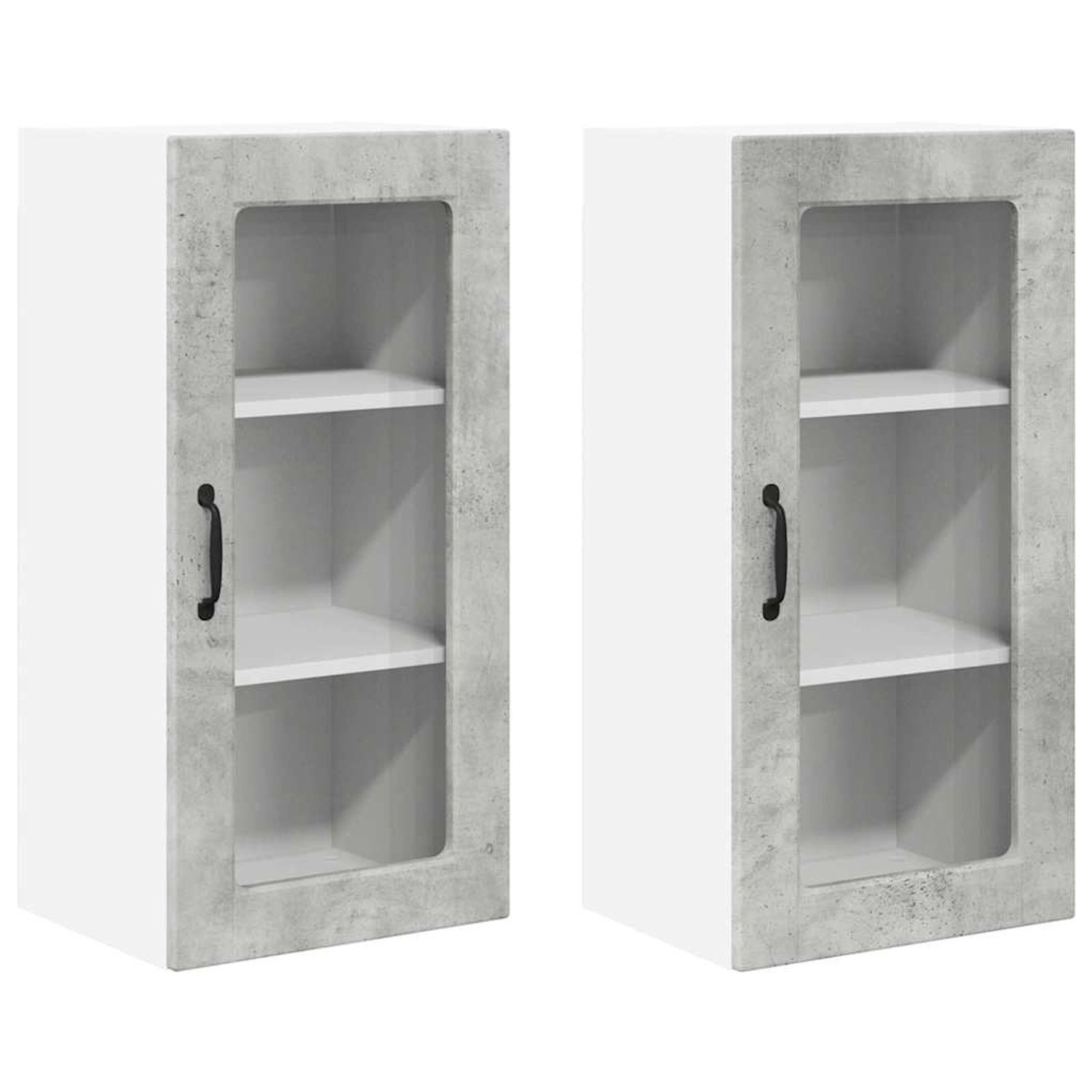 vidaXL Küchenschrank 2 Stk Beton Grau 40 x 31 x 80 cm Holzwerkstoff 884992 günstig online kaufen