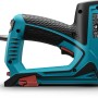 Novus Elektrotacker J-150 in Türkis/Schwarz, geeignet für Stoffe und Gewebe.