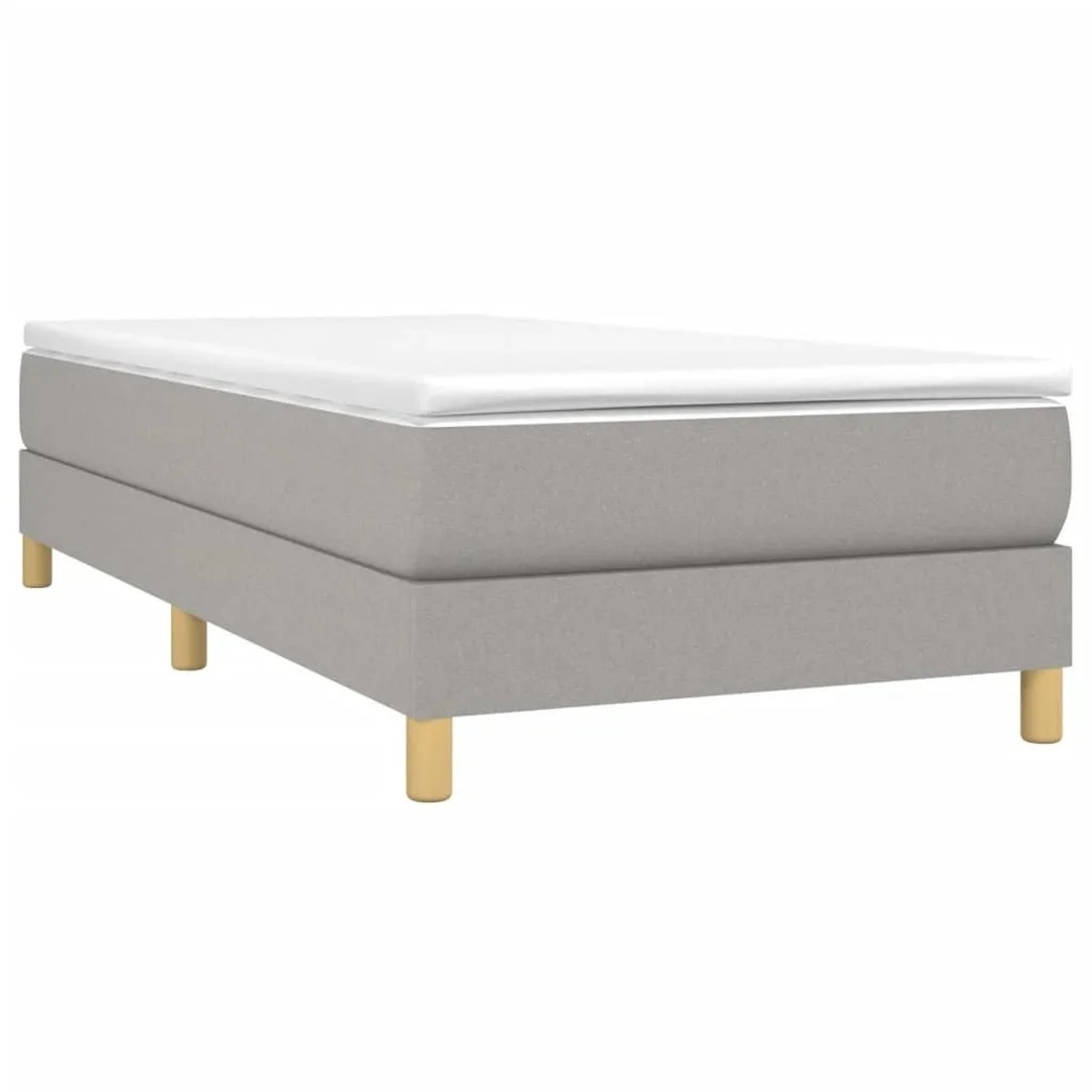 vidaXL Boxspringbett mit Matratze Hellgrau 100x200 cm Stoff 3144151 günstig online kaufen