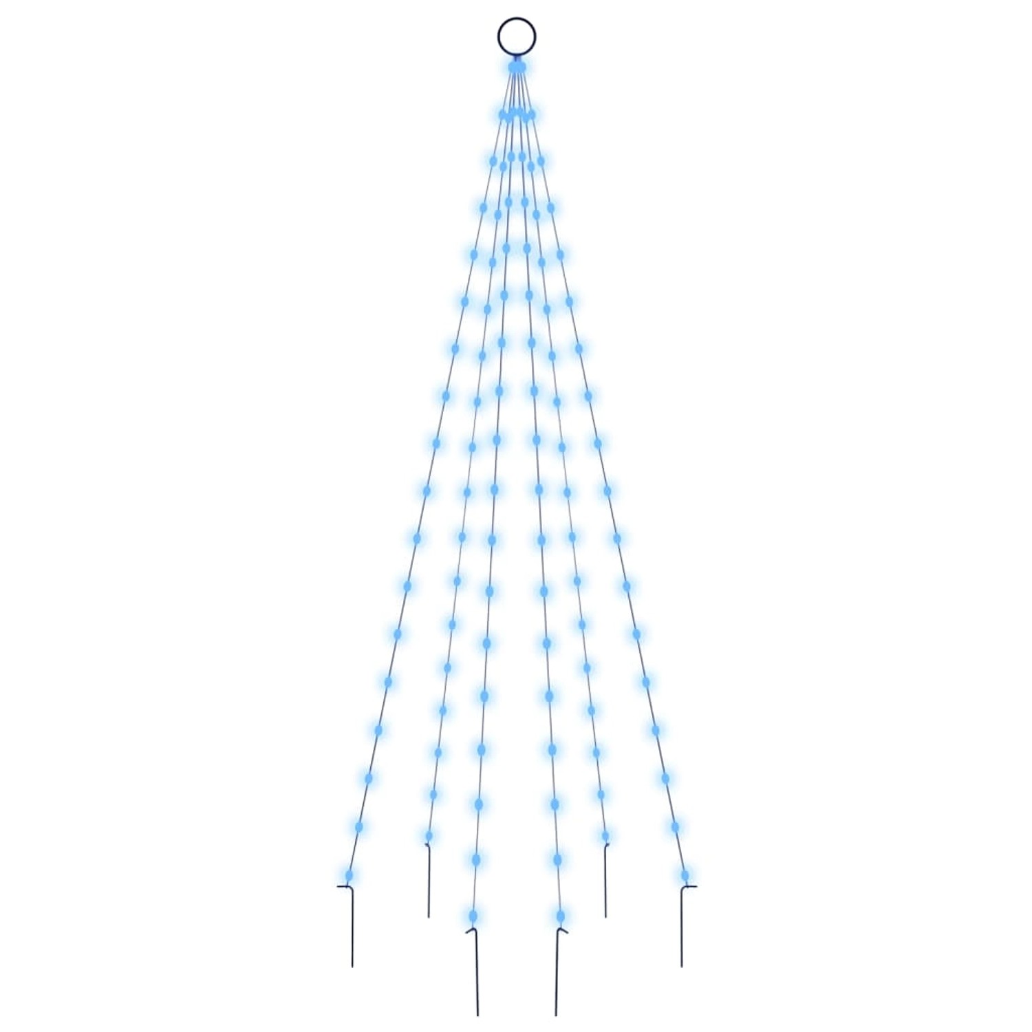 vidaXL LED-Weihnachtsbaum für Fahnenmast Blau 108 LEDs 180 cm 343520