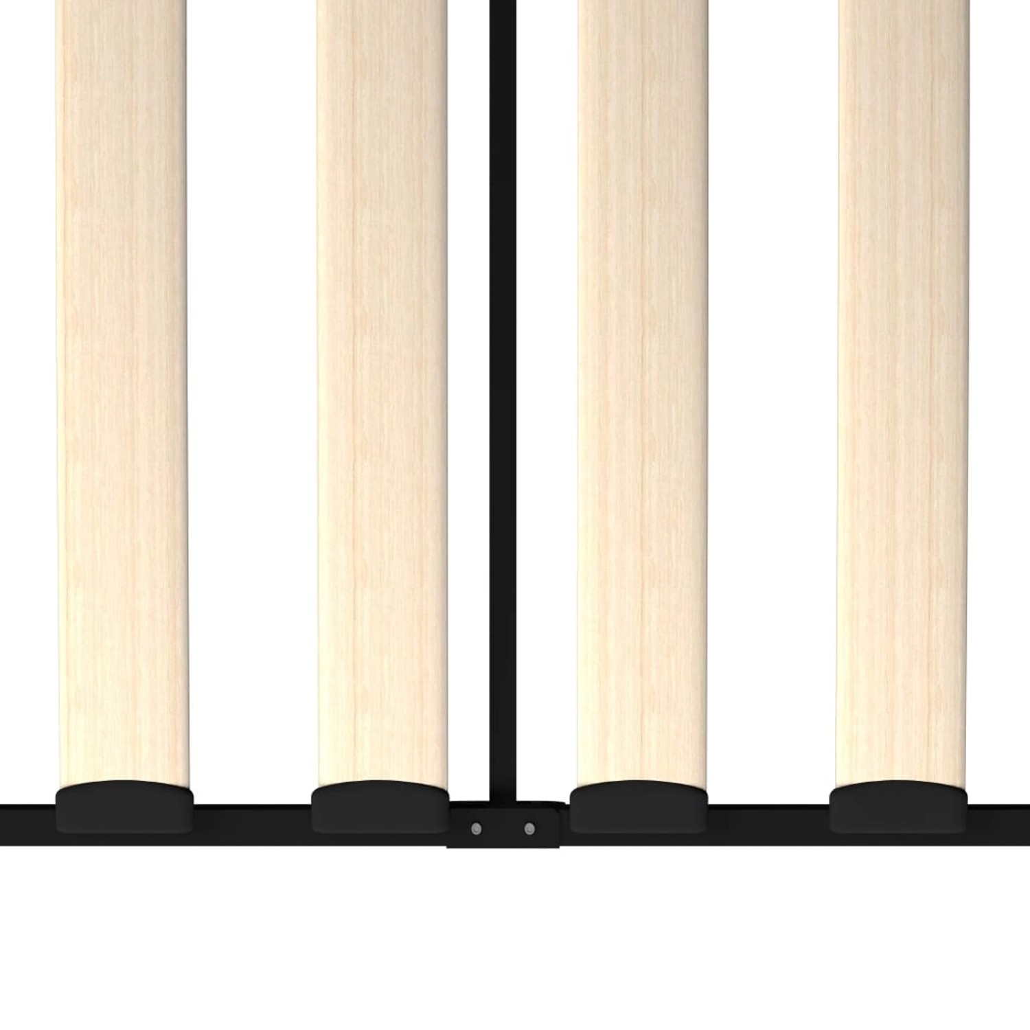 Detailansicht des vidaXL Tagesbett-Rahmens in Schwarz, Metall und Holz, 90x200 cm.