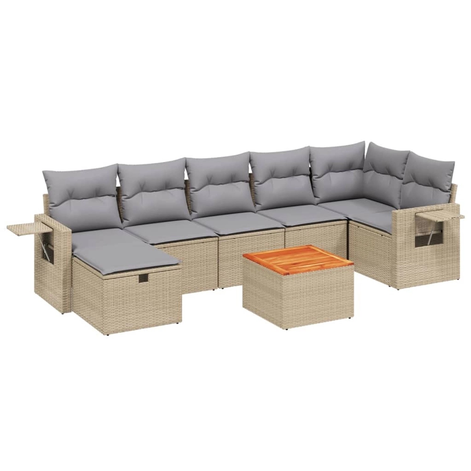 vidaXL 8-tlg Garten-Sofagarnitur mit Kissen Beige Poly Rattan Modell 206 günstig online kaufen