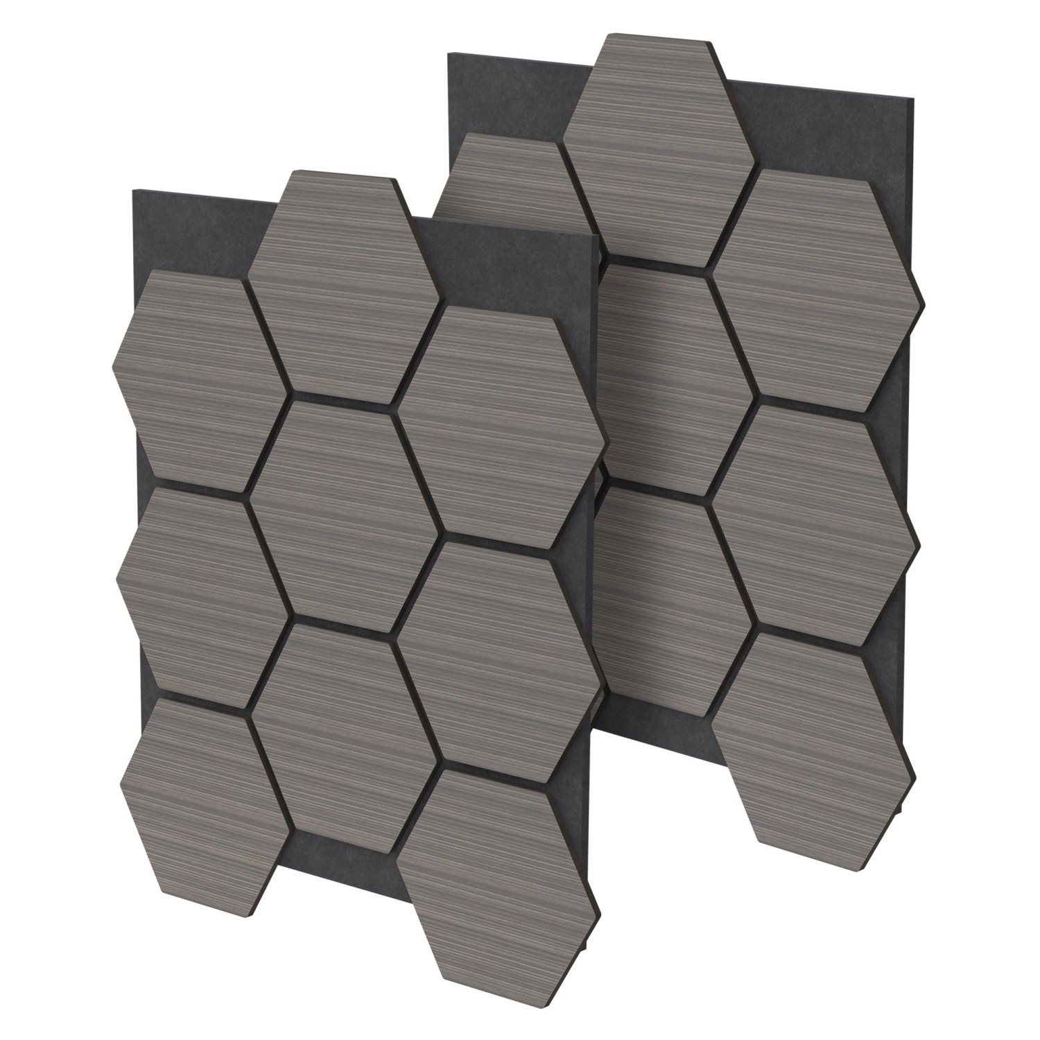 ML-Design Akustikpaneel Hexagon 2Er Set 66x81x2cm Grau aus MDF