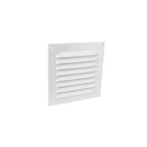 Weißes Abdeckgitter aus Aluminium, 200x200 mm, für Lüftung.
