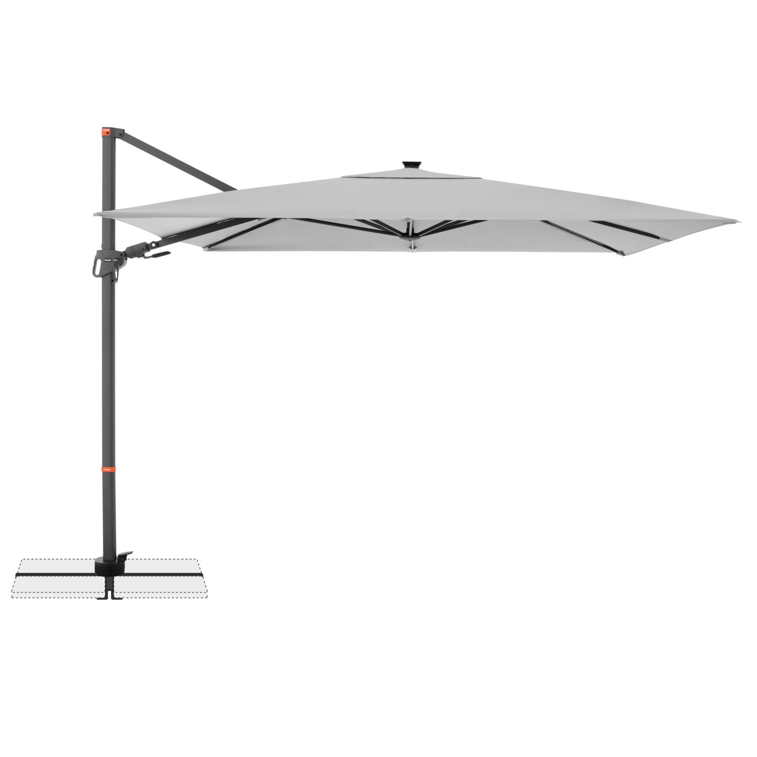 Doppler Ampelschirm MyZone 300 cmx 220 cm Hellgrau mit Dreh- & Neigungsfunk günstig online kaufen