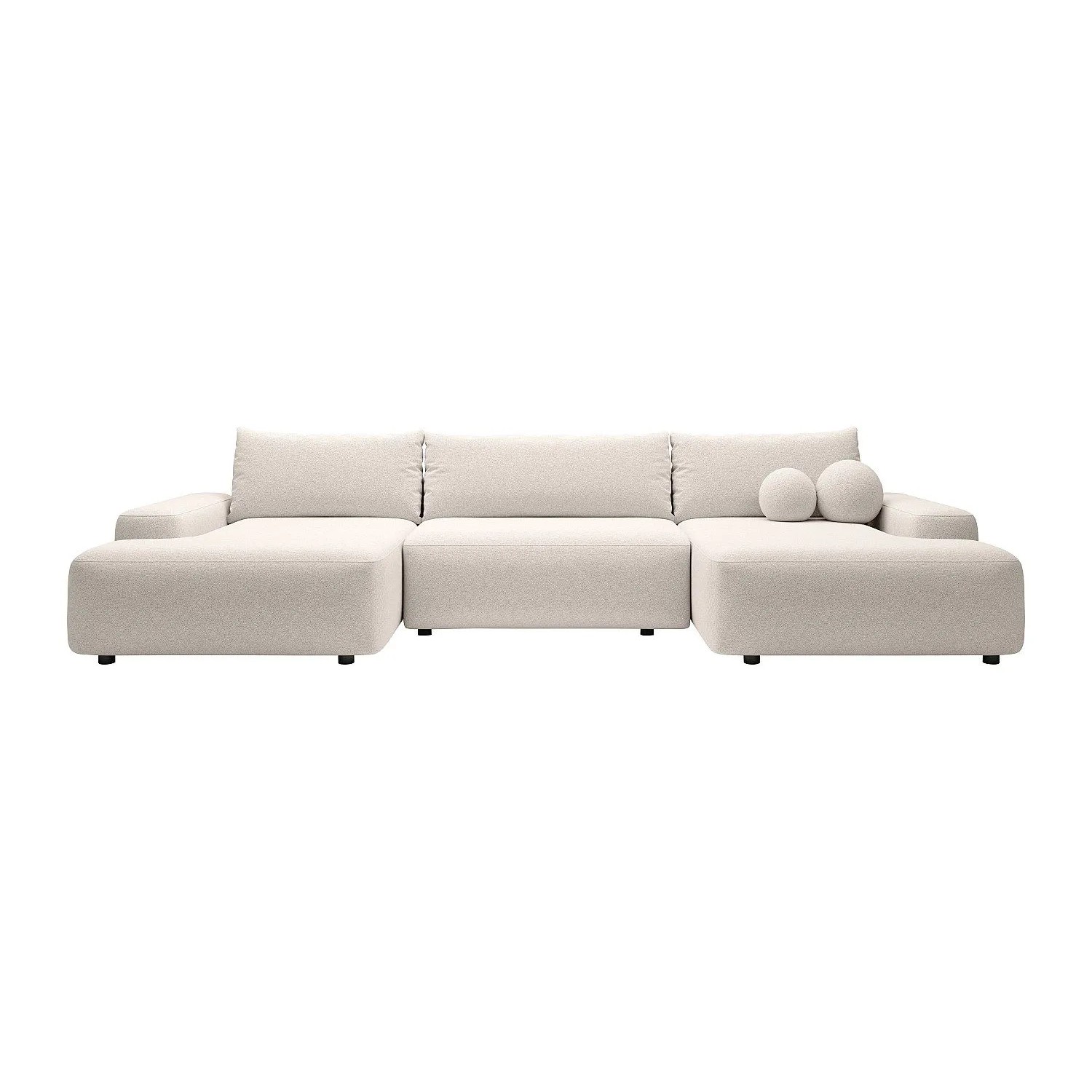 Vente-unique Schlafsofa Daviso Cremefarben 360 cm