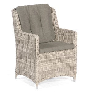 Natur24 Avatar Sessel, White-coral Kunststoffgeflecht, inkl. Kissen. Gartenstuhl für Outdoor.