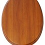 Sanilo WC-Sitz Mahagoni aus Holz, Toilettendeckel in Holzoptik.