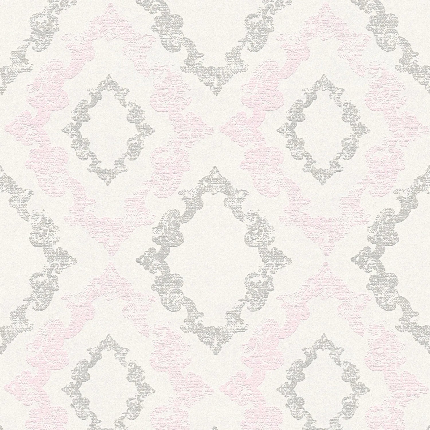 Bricoflor Barock Tapete in Rosa Grau Ideal für Mädchenzimmer und Schlafzimmer Romantische Vliestapete mit Ornamneten