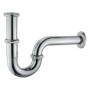 Verchromter Röhrensiphon 1 1/4 Zoll, kurze Bauform für Waschbecken.