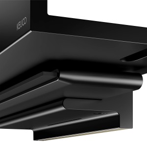 Keuco Duschablage Reva Black Selection mit Glasabzieher, Schwarz-Matt, Detailansicht.