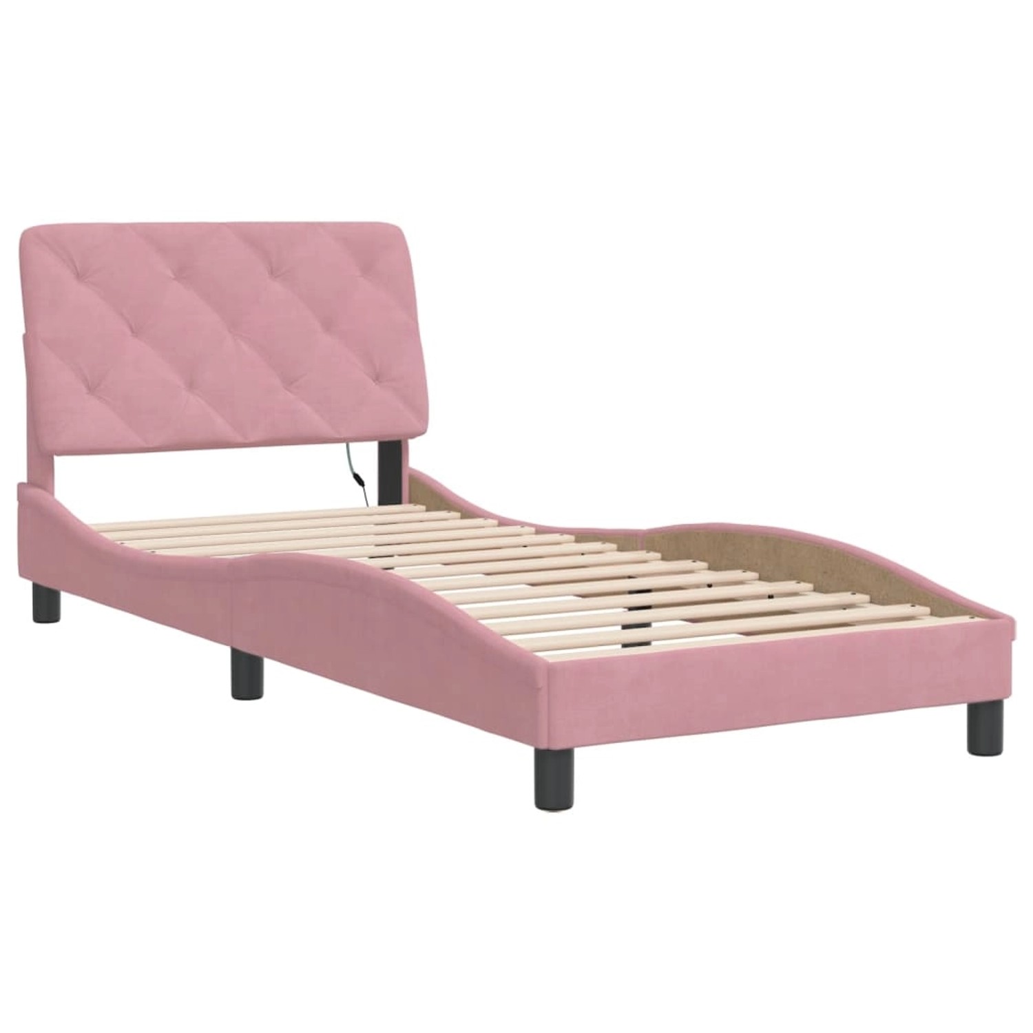 vidaXL Bettgestell mit LED ohne Matratze Rosa 90x190 cm Samt 3213830 günstig online kaufen