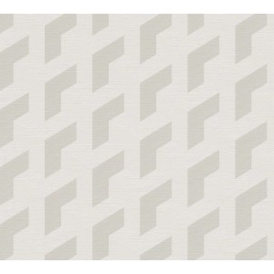 Tadessi Vliestapete Grafik in Beige mit modernem, geometrischem 3D-Muster. Dekorative Wandtapete.