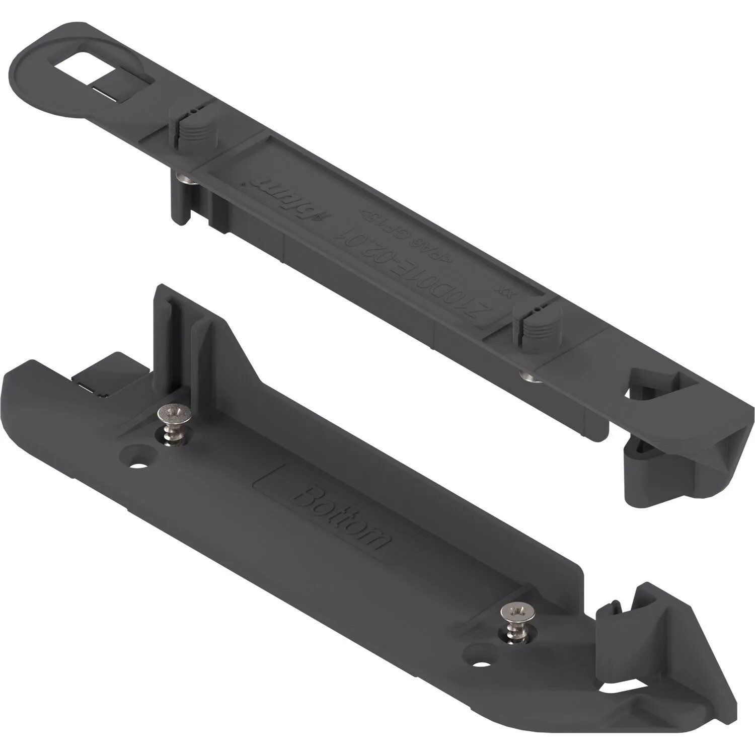 Blum Trägerprofilaufnahme Servo Drive Oben Unten Kunststoff Tiefgrau