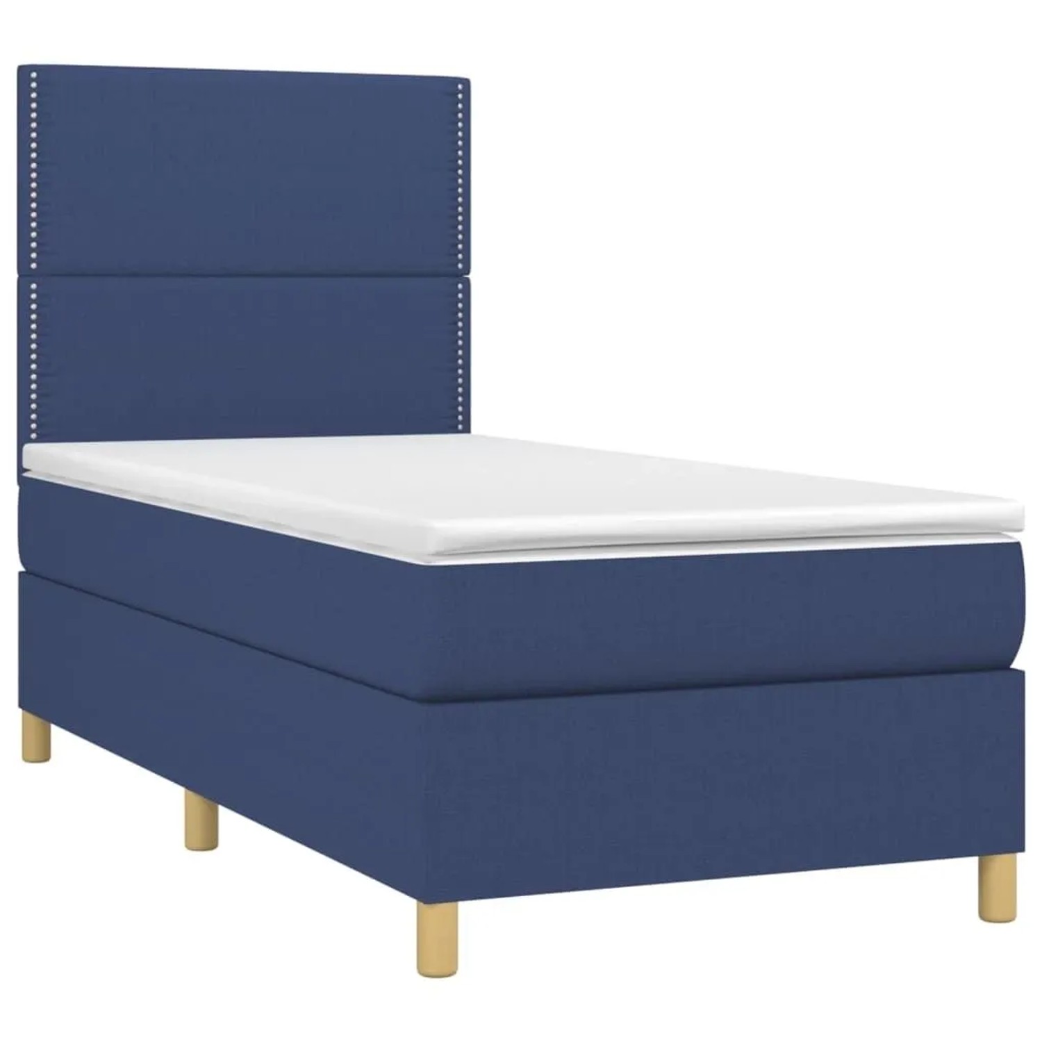 vidaXL Boxspringbett mit Matratze Blau 100x200 cm Stoff 3142239 günstig online kaufen